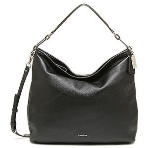 COACH Madison Leather Hobo Silver Black 27858